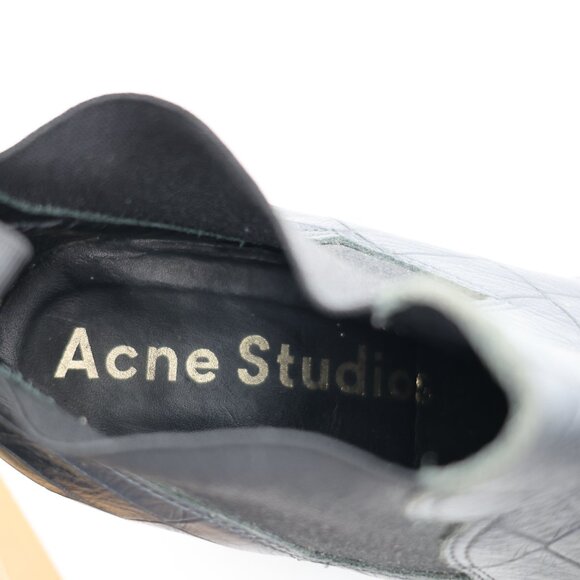 Acne Studios Star Chelsea Bootie Women's EU 36 Metallic Gray Leather Ankle Boots - Picture 4 of 11